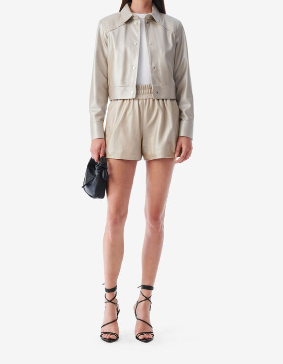 VESTE RACCOURCIE EN CUIR