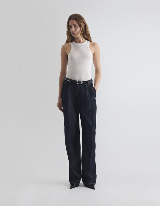 WIDE-LEG PLEATED TROUSERS