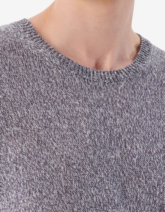 PULL COL ROND EN LIN M&Eacute;LANG&Eacute;