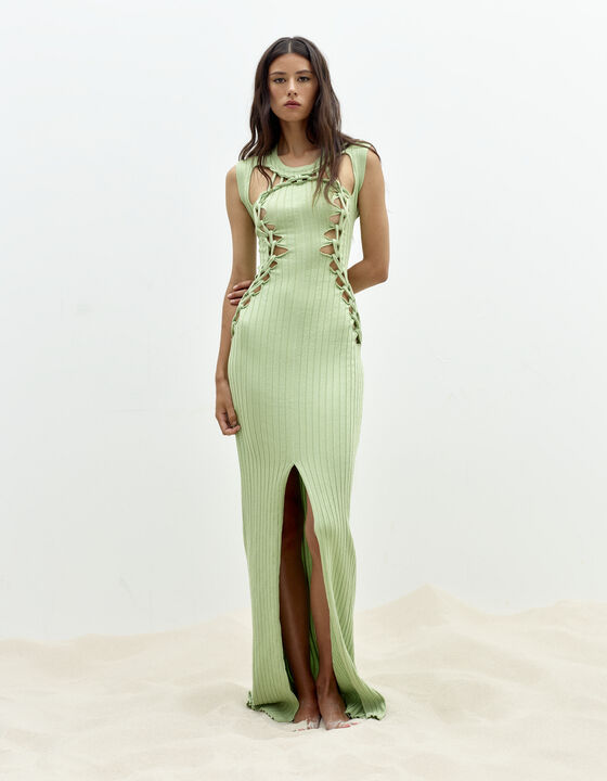 LONG RIBBED DRESS
