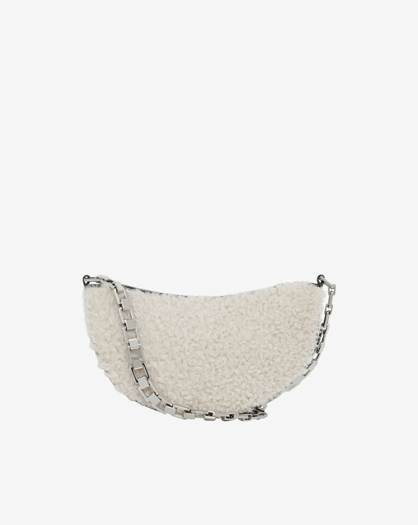 ARC CLUTCH FUR SHEARLING AND LEATHER SHOULDER BAG