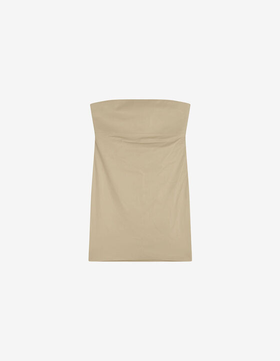 LEATHER BUSTIER DRESS