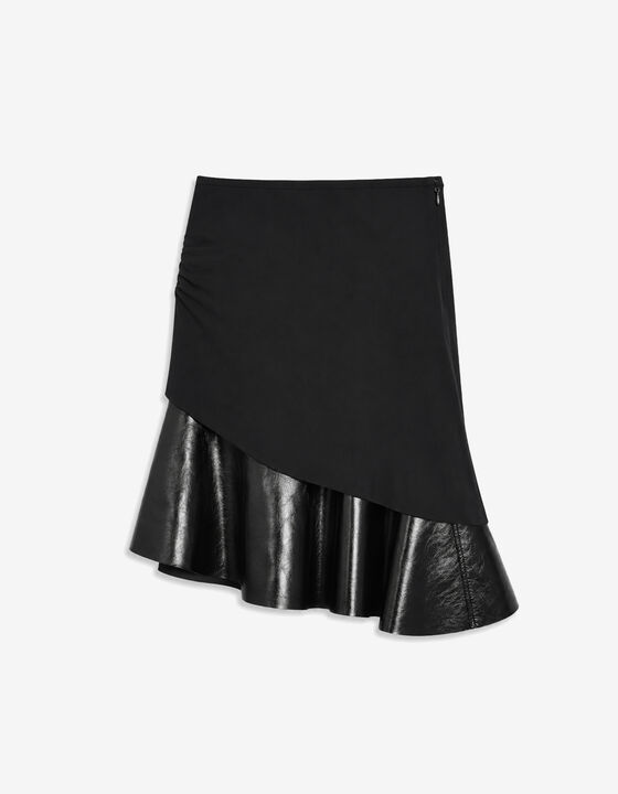 LEATHER RUFFLE SKIRT