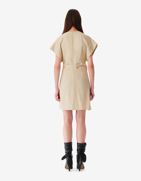 ROBE COURTE COL ROND &Agrave; FRONCES