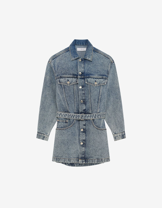 SHORT FADED DENIM DRESS