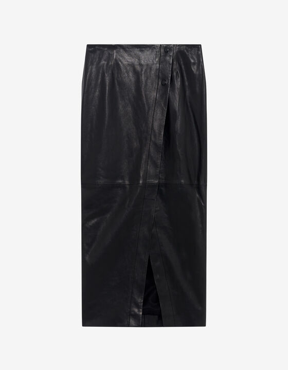 LEATHER WRAP SKIRT