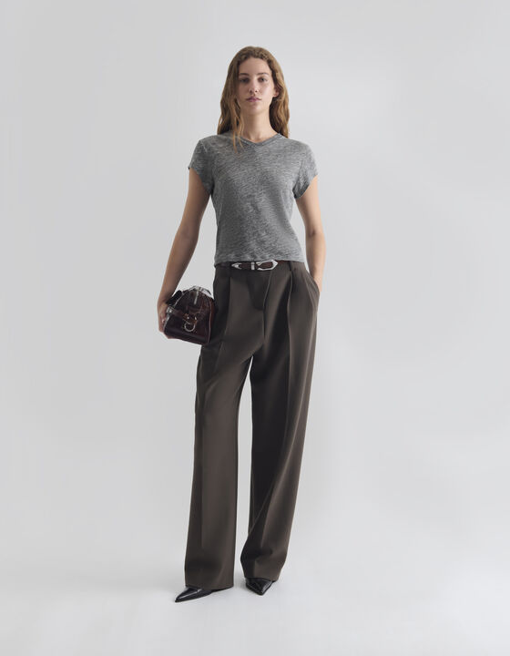 V-NECK LINEN T-SHIRT