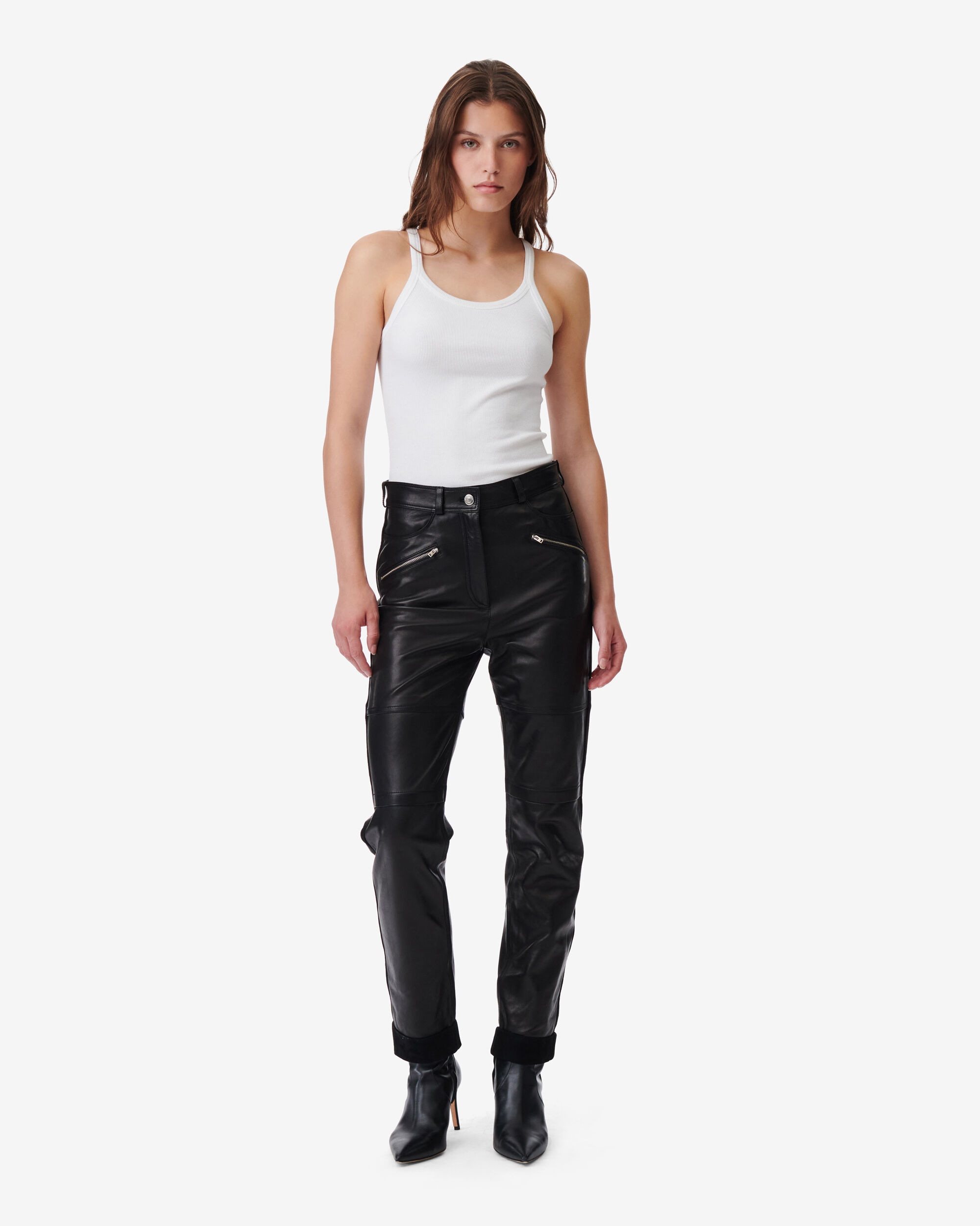 Soft faux-leather straight-leg pant | Icône | Shop Women%u2019s Straight  Leg Pants Online In Canada | Simons