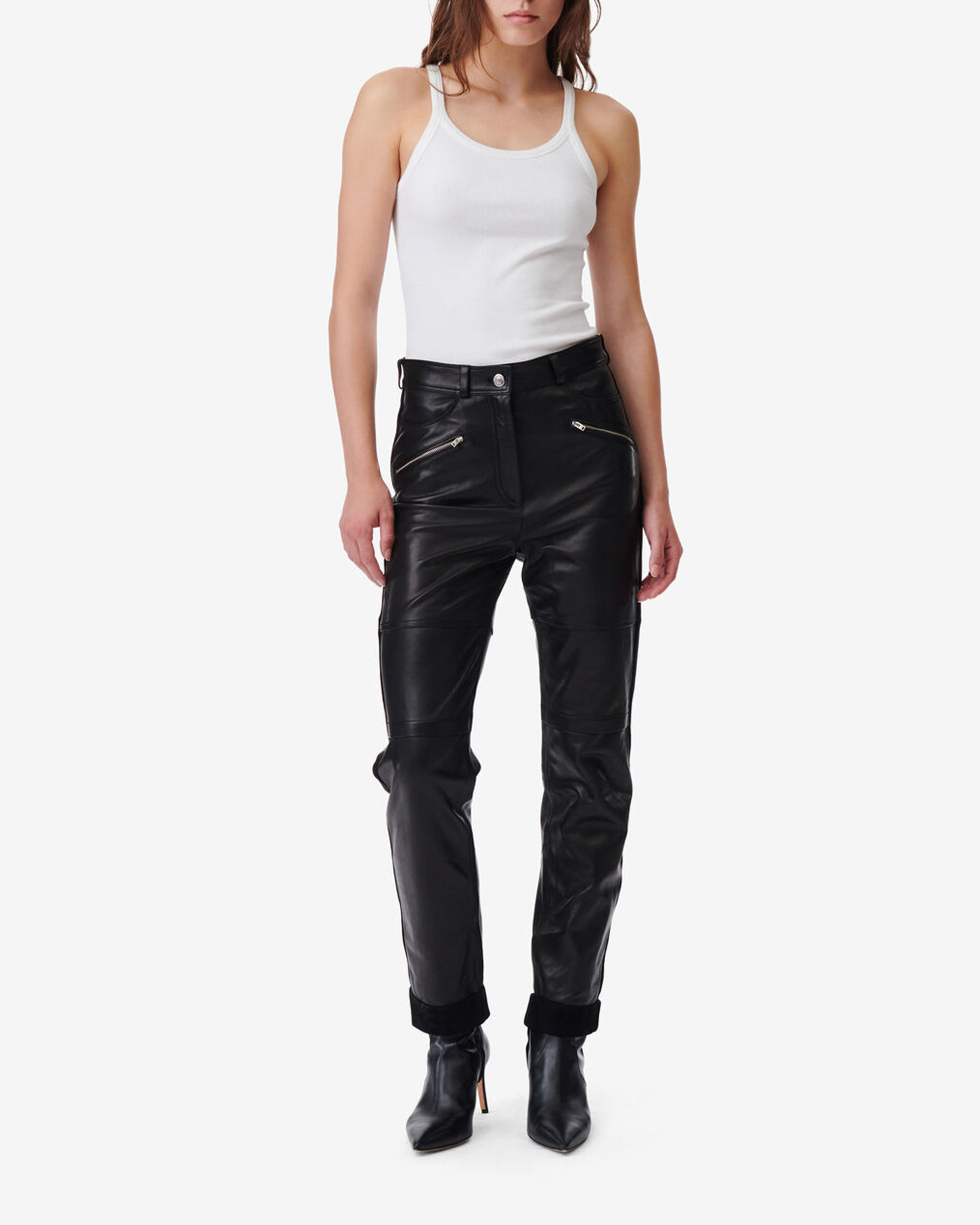 Soft faux-leather straight-leg pant | Icône | Shop Women%u2019s Straight  Leg Pants Online In Canada | Simons