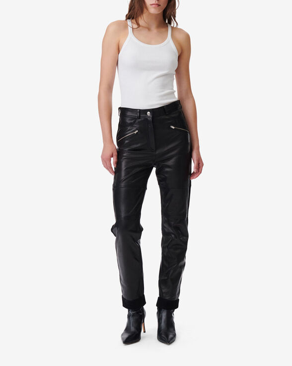 PANTALON DROIT EN CUIR AYSEL