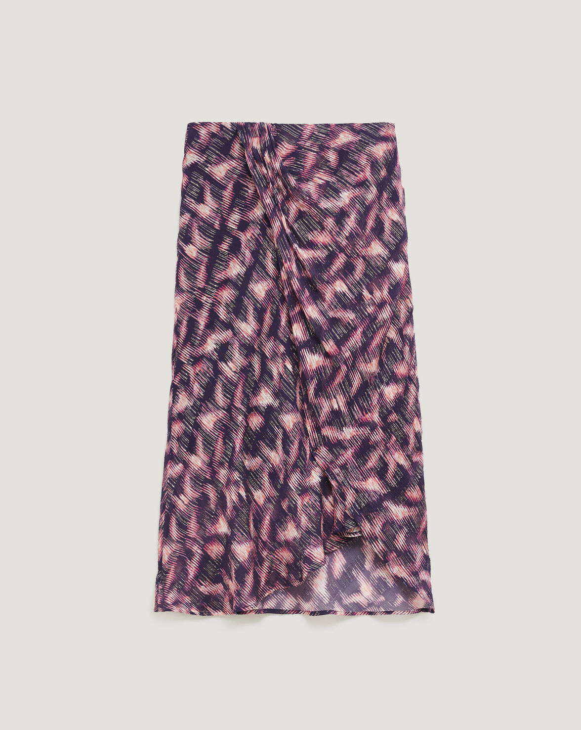 TAIO PRINTED RUFFLE MIDI SKIRT image number null