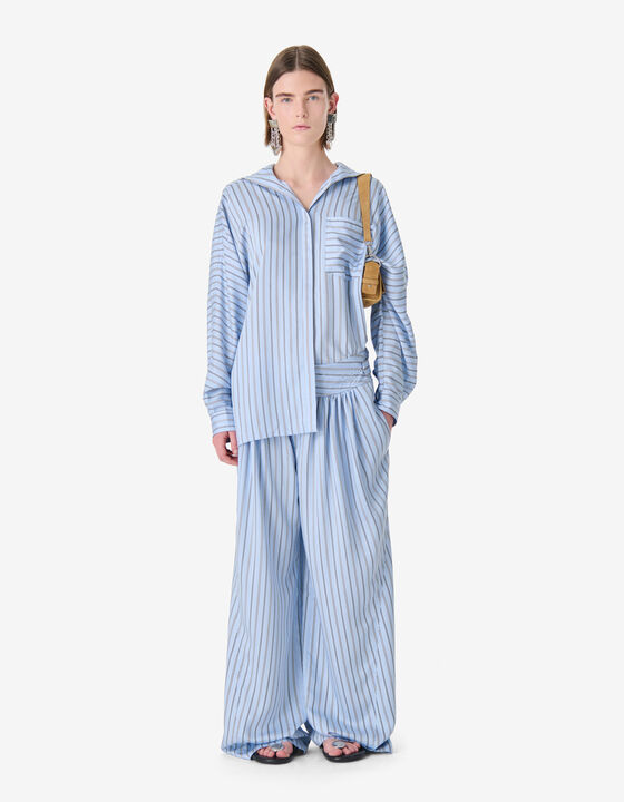 STRIPED WIDE-LEG PANTS