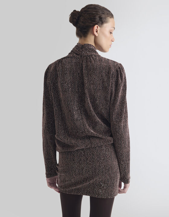 DRAPED TOP WITH RHINESTONES