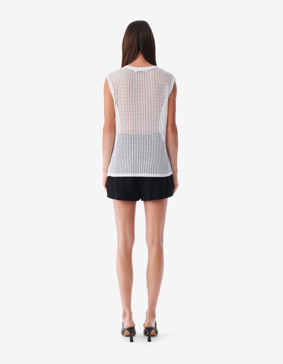 OPENWORK ROUND-NECK TOP
