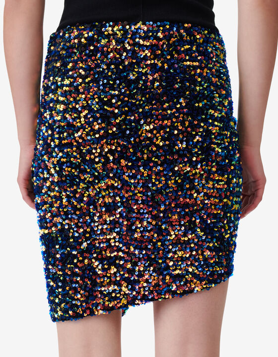SHORT SEQUINED SKIRT