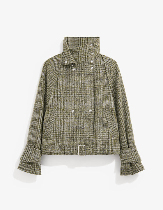 TWEED CROPPED TRENCH