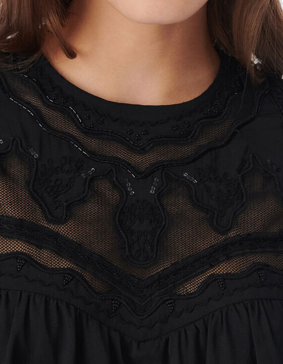 ROBE COURTE &Agrave; VOLANTS