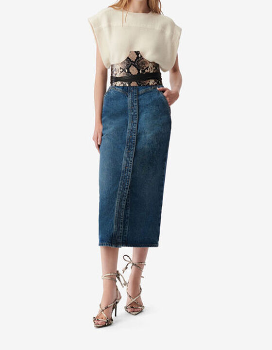 DENIM PENCIL SKIRT