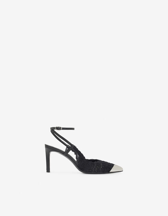 TWEED SLINGBACK PUMPS