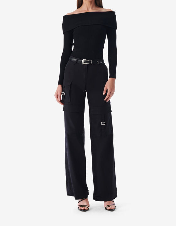 OFF-THE-SHOULDER RIBBED SWEATER