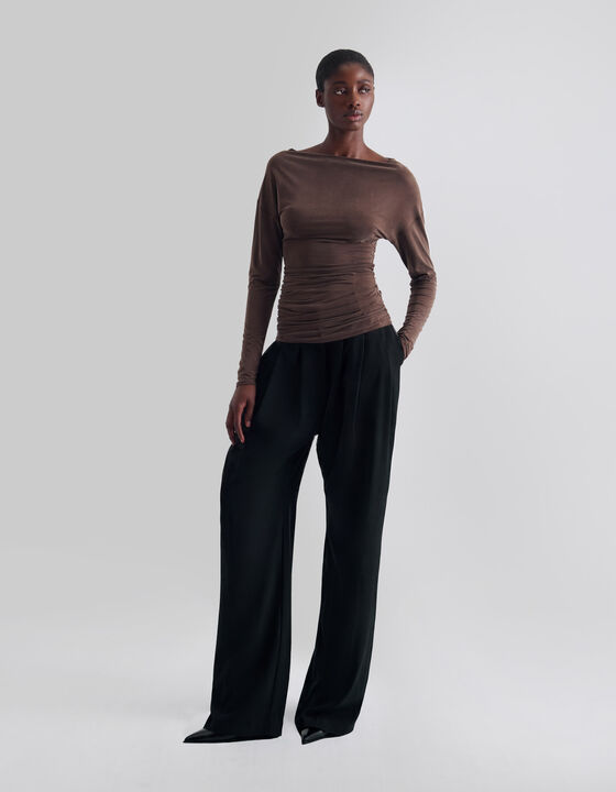 DRAPED BOAT-NECK TOP