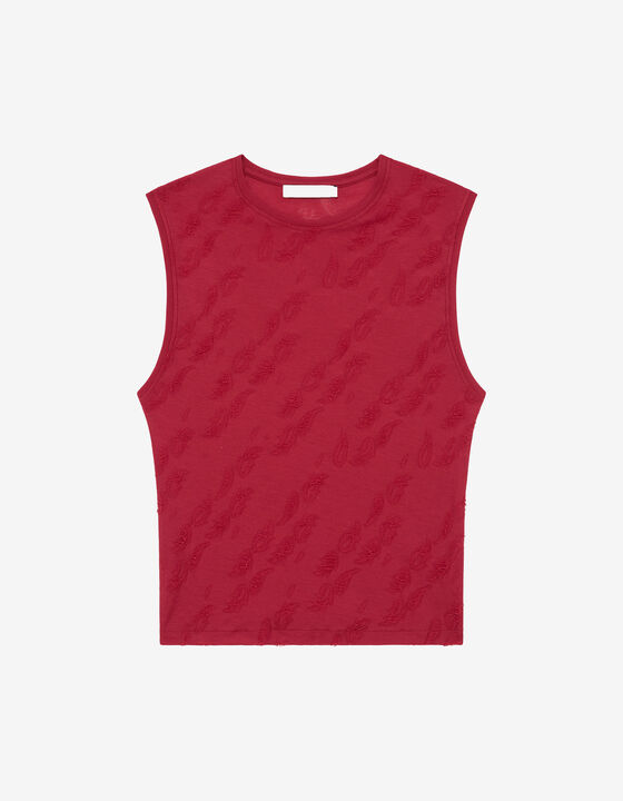 T-SHIRT SANS MANCHES EN JACQUARD