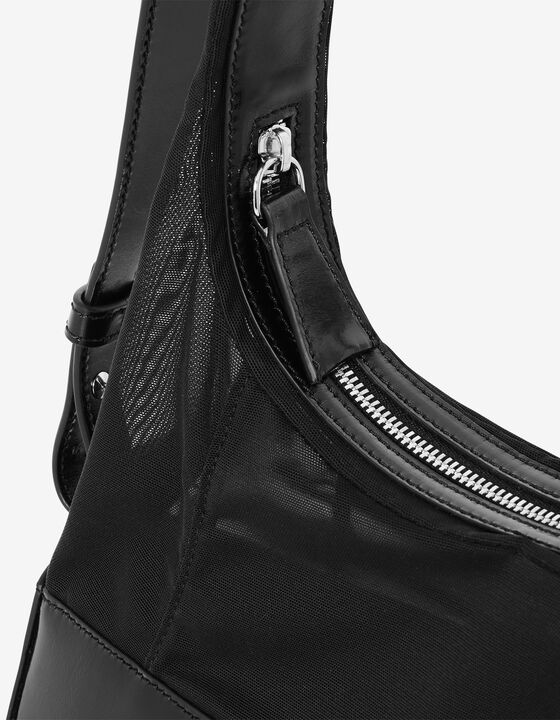 DUAL-MATERIAL HOBO BAG