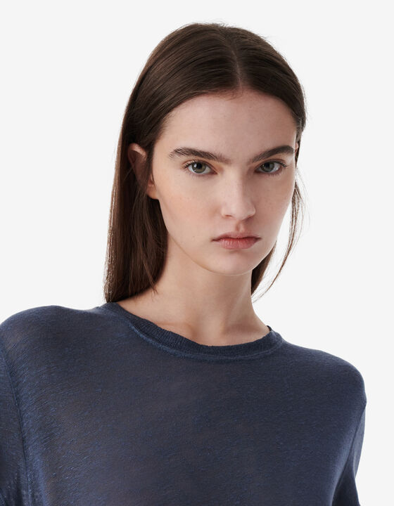 ROUND-NECK LINEN T-SHIRT