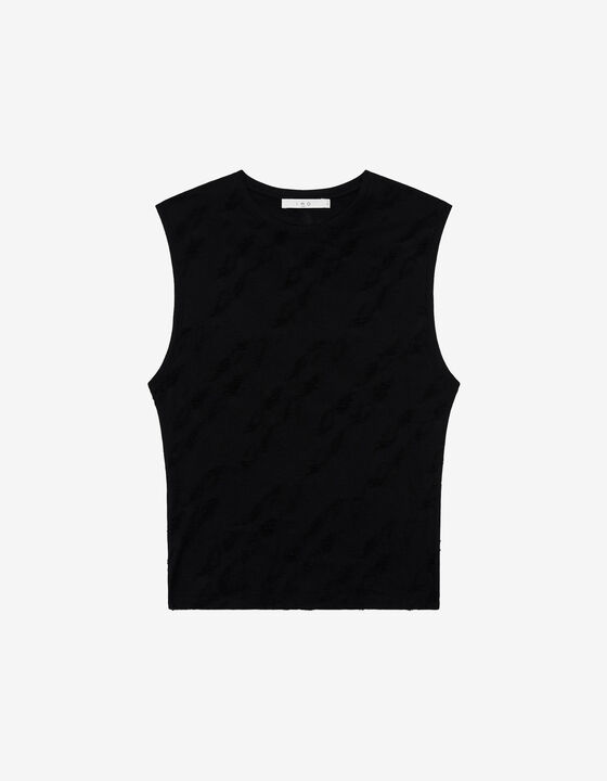 JACQUARD SLEEVELESS T-SHIRT