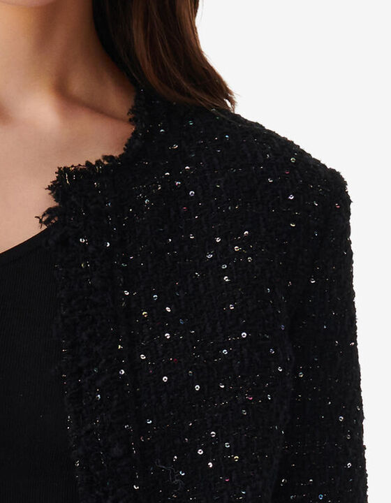SEQUINED TWEED JACKET