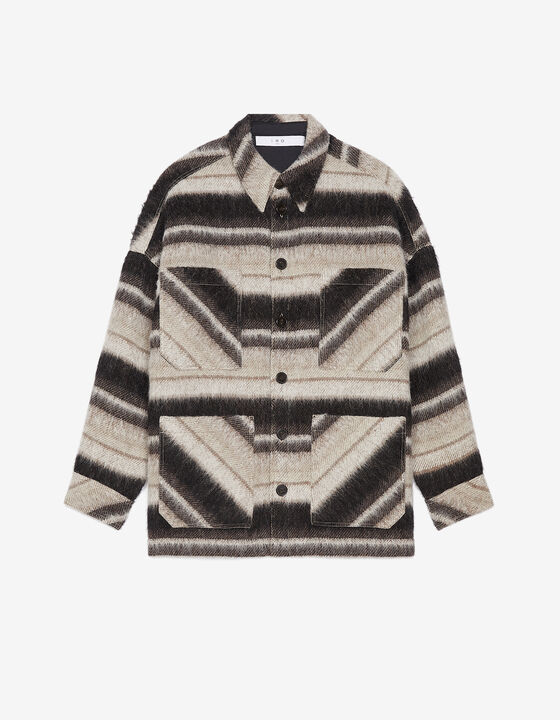 STRIPED WOOL OVERSHIRT