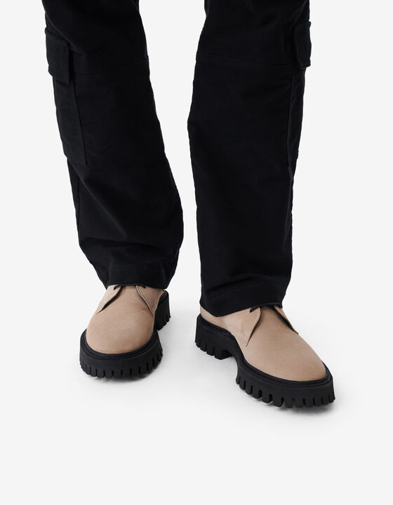 LOW SUEDE LEATHER LACE-UP SHOES