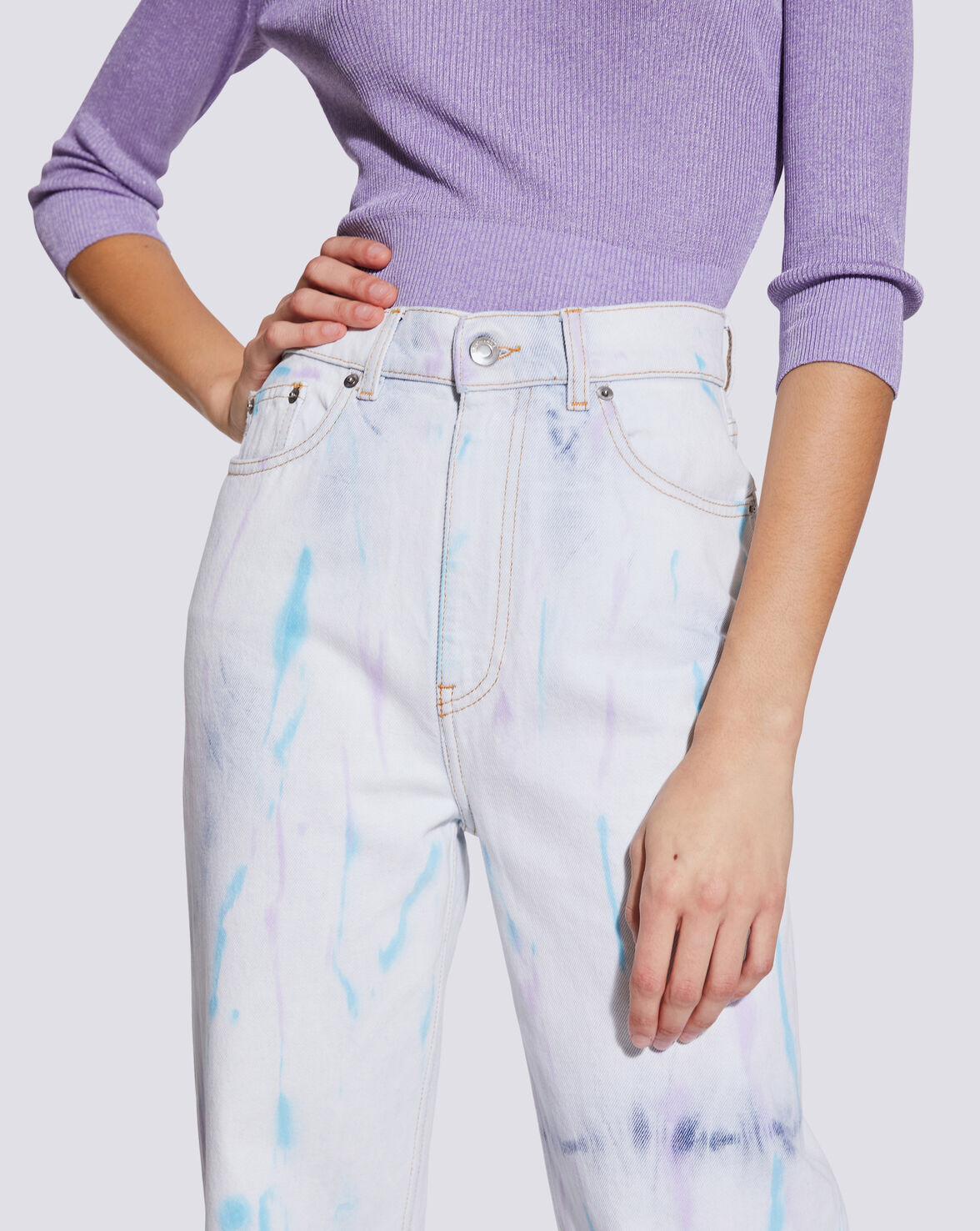 DAHOI TIE DYE STRAIGHT LEG JEANS image number null