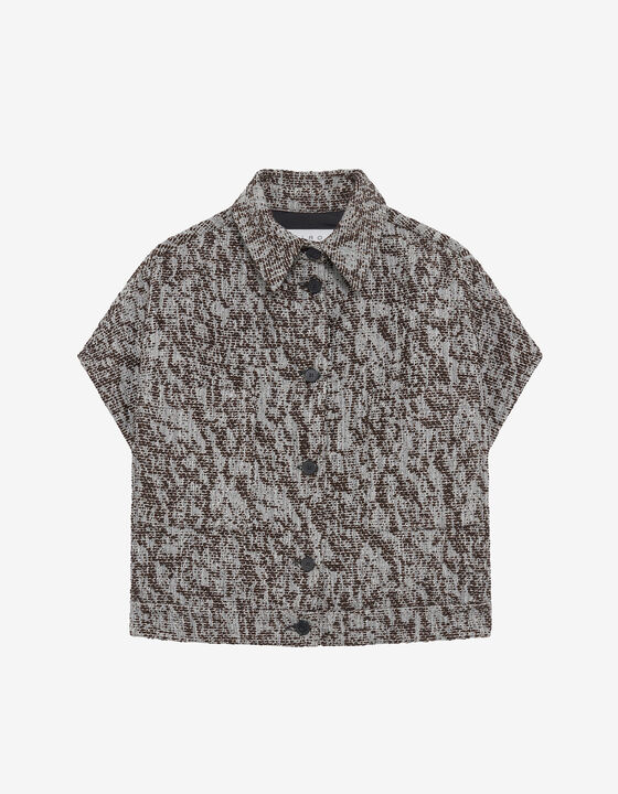 SLEEVELESS TWEED OVERSHIRT
