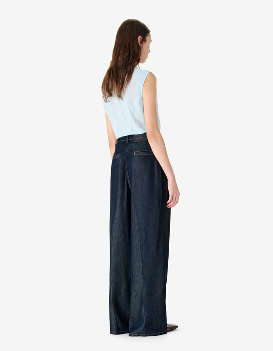 JACQUARD SLEEVELESS T-SHIRT