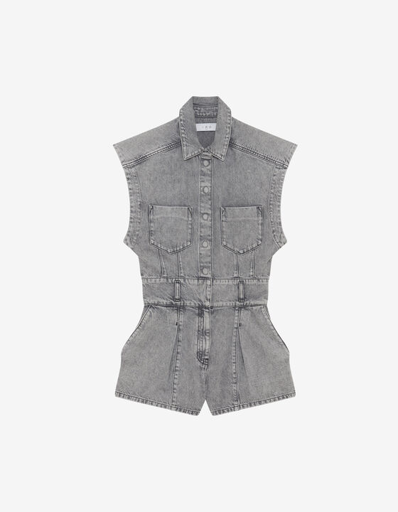 FADED DENIM PLAYSUIT