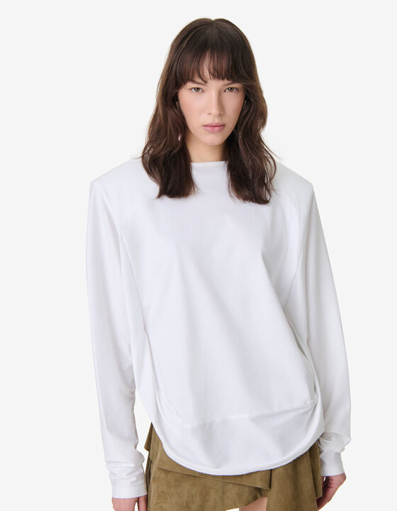 LONG-SLEEVED RUFFLED T-SHIRT