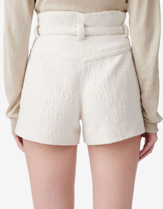 BELTED TWEED SHORTS