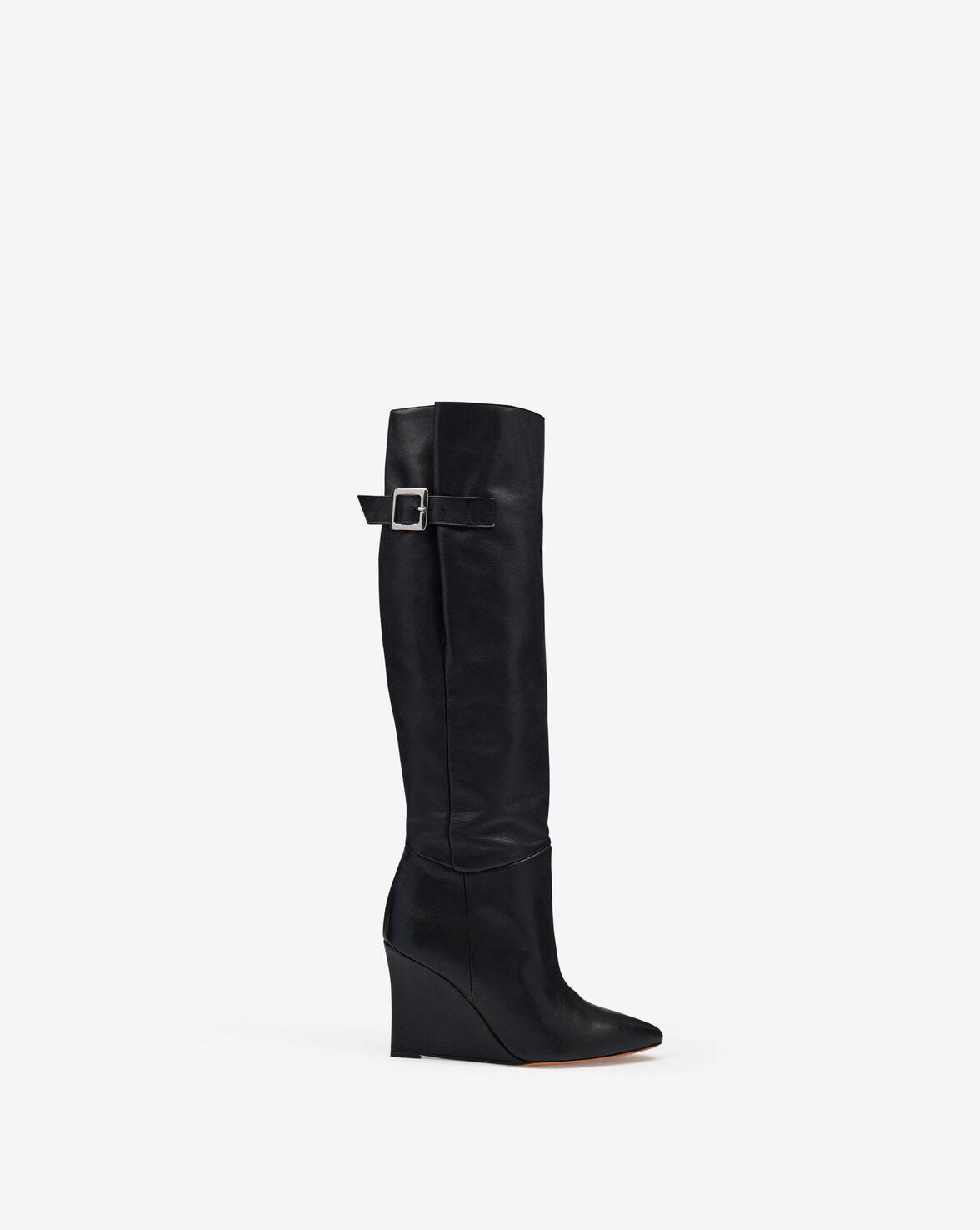 Iro Tricera Leather Wedge Boots In Black