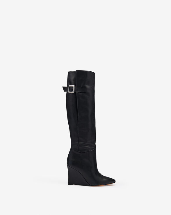 TRICERA LEATHER WEDGE BOOTS