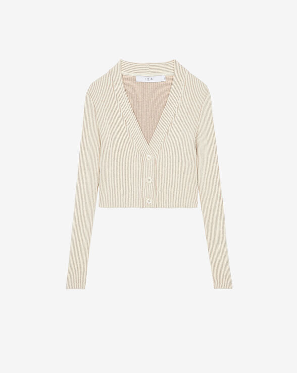 GIUSTA RIBBED V-NECK CARDIGAN