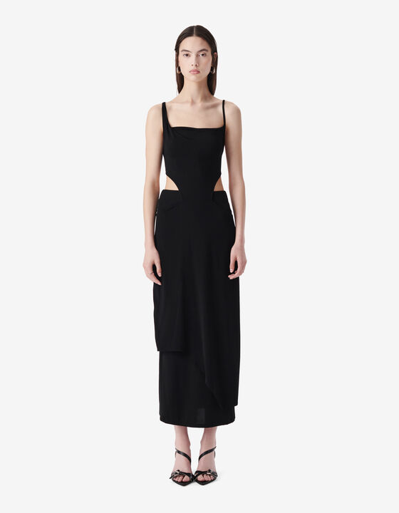 SQUARE-NECK LONG DRESS