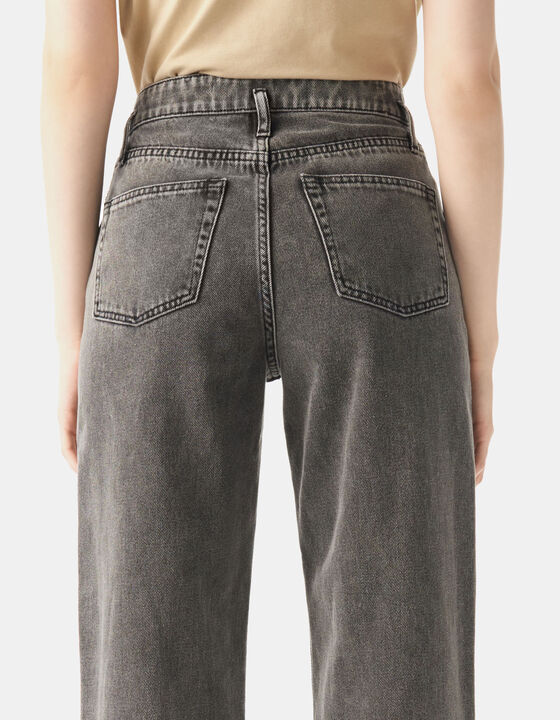 HIGH-WAISTED STRAIGHT-LEG JEANS