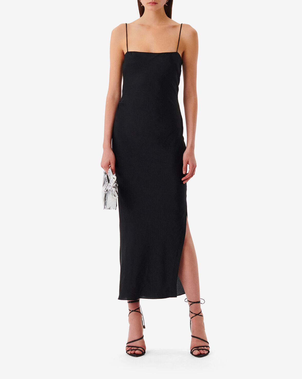 Iro Luza Long Satiny Dress In Black