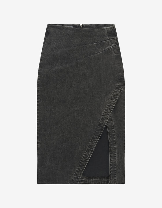 ASYMMETRICAL MIDI SKIRT