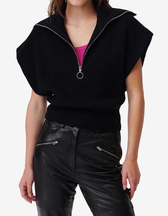 ZIPPERED-COLLAR SWEATER