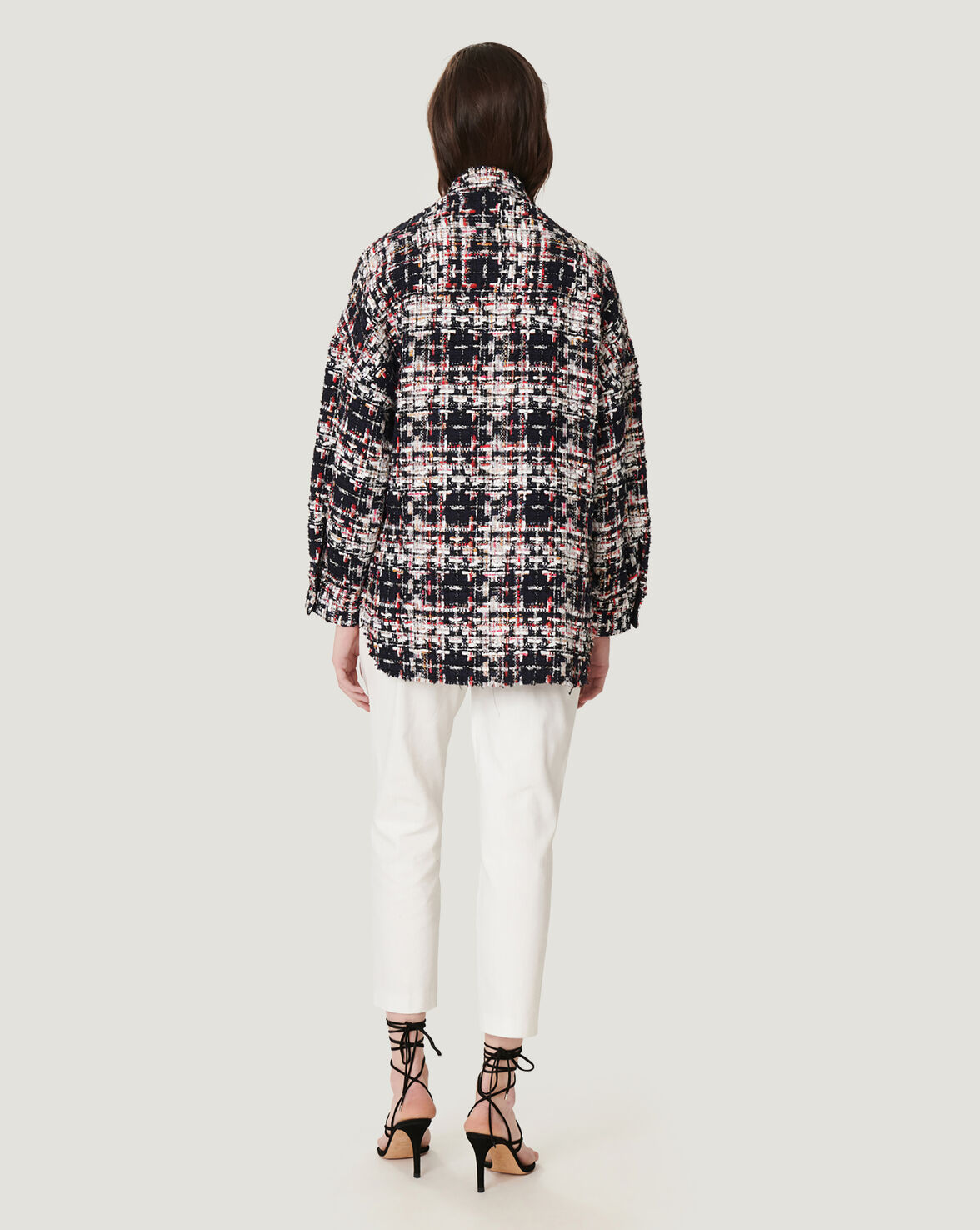 FERRY MULTICOLOR TWEED KNIT OVERSHIRT image number null