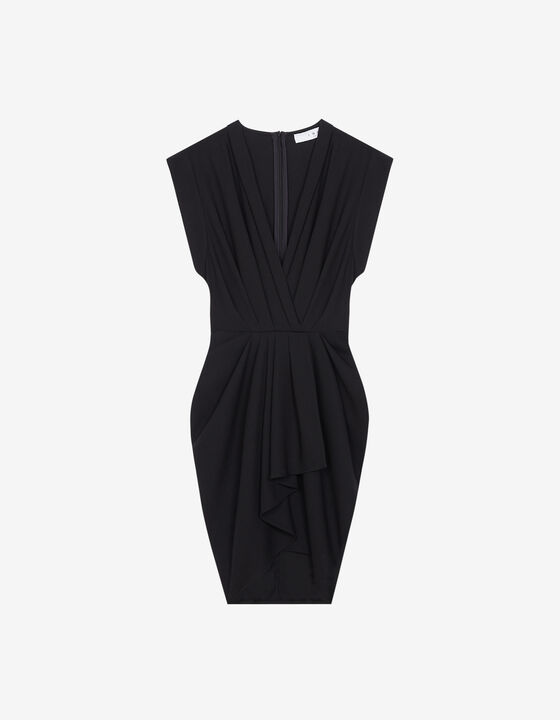 SHORT WOOL V-NECK DRESS