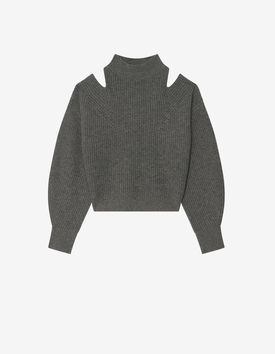 KIMIKO HIGH-NECK SWEATER WITH CUT-OUTS