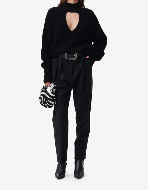 HIGH-NECK SWEATER WITH CUT-OUTS